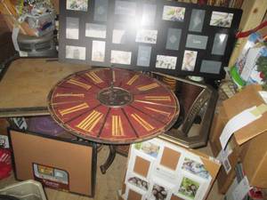 Pair of decorative metal end tables...