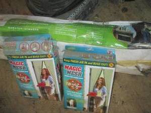 Garage screen curtain and magic mes...