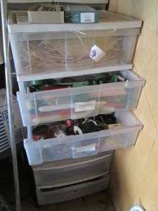 Pair of wide plastic 3-drawer organ...