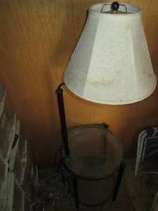 Metal framed table lamp combo with ...