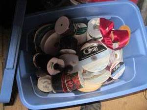 Tote full of assorted crafting ribb...
