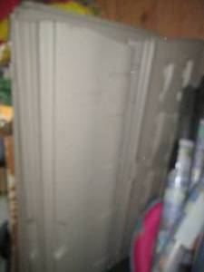 Unassembled Rubbermaid Garden stora...