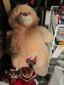 Large life-size stuffed bear with m...