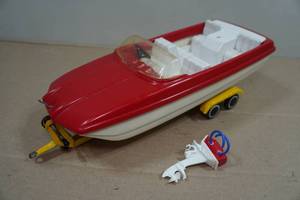 Vintage Tonka Boat with Trailer and Motor