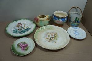 Vintage Shawnee Pottery Tea Pot and Assorted Plates
