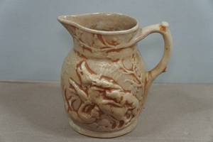 Antique Relief Moulded Jug Pitcher