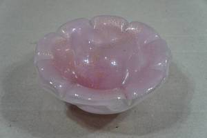 Antique Murano Pink and Gold Fleck Glass Bowl