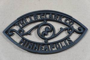 Antique Cast Iron JR Clark Minneapolis Advertising Trivet