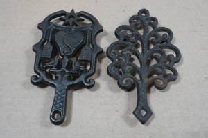 Vintage Cast Iron Trivets - One is Wilton
