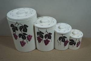 Set of Four Vintage Canisters