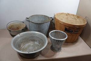 Vintage Buckets and Baskets