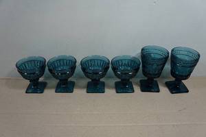 Antique Indian Glass Mt Vernon Blue Glasses