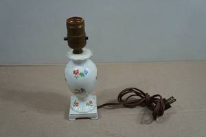Antique Victoria Czechoslovakia Miniature Floral Porcelain Lamp