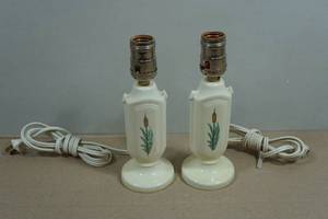 Set of Two Antique Porcelain Miniature Table Lamps