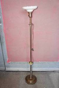 Antique Floor Lamp - Milk Glass Globe