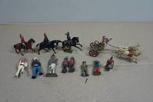 Vintage Painted Lead Toy Soldiers and Horses