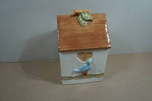 Vintage Bird House Ceramic Cookie Jar