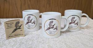 1994 Jerry Raedeke wildlife collector mugs featuring pheasants framed in 22K gold.&nbsp&nbsp