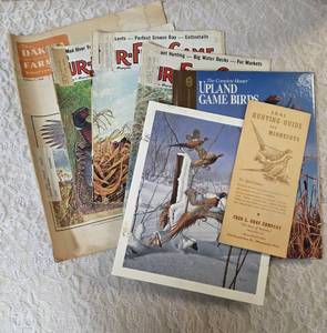 Misc. magazines and a 1941 Hunting Guide for Minnesota.  Fur-Fish-Game is the name of some of the vintage magazines.