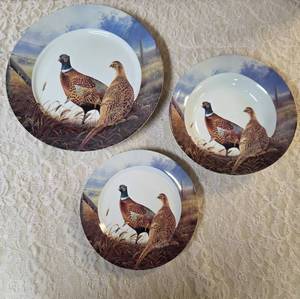 Set of Wild Wings collector plates.  Includes a 12 plate, 9 plate, and 6 plate.  All plates feature a pair of Ring-Necked Pheasants design.&nbsp&nbsp