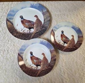 Set of Wild Wings collector plates.  Includes a 12 plate, 9 plate, and 6 plate.  All plates feature a pair of Ring-Necked Pheasants design.&nbsp&nbsp