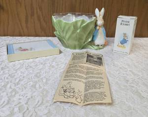 Beatrix Potter Items  Beatrix Potter writeup from newspaper, Bar of Soap, Notecards, Candy or flower pot Peter Rabbit Bowl.&nbsp