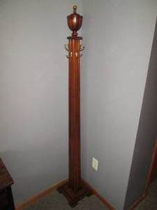 Solid Wood pedestal coat rack with ...
