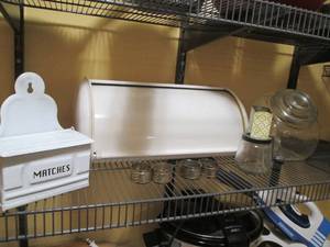 Metal Breadbox and hanging tin for ...