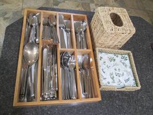 Wooden Silverware drawer organizer ...