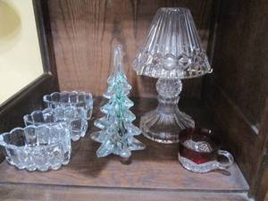 Heavy cut glass style fairy lamp, b...