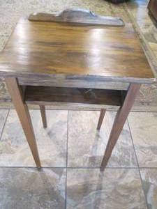 Vintage wood telephone stand with u...