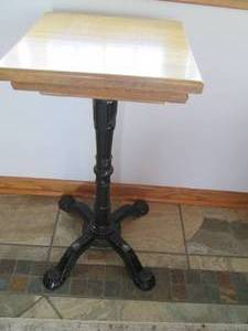 Metal base plant stand with wood to...