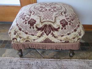 Floral scroll upholstered with wood...