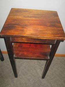Deep tone wood side table with lowe...