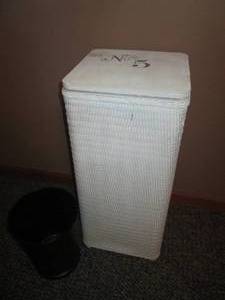 White Wicker Rattan laundry hamper ...