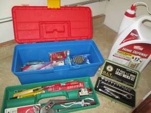 Small toolbox with misc househardw...