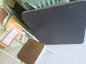 Black metal framed standard card ta...