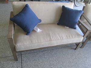 Wood framed Patio sofabench with c...