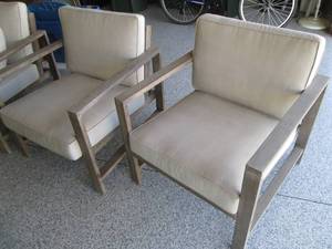 2-Wood framed Patio chairs with cus...