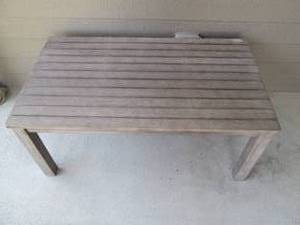 Slatted woos patio coffee table app...