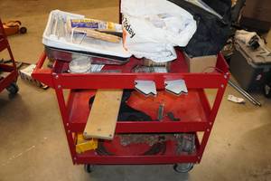 Rolling Tool Cart with Tools and Parts