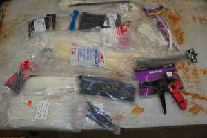 Assorted Zip Ties, Heat Shrink, and Wire Tie Tool