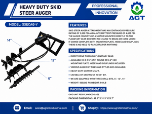 Skid Steer Auger MOWER KING 2026 Unused SSECAG-Y With 3 Bits