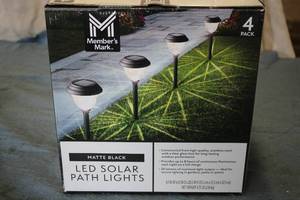4-Pack Matte Black LED Solar Path L...