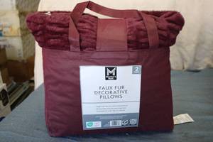 2 Pack Faux Fur Decorative Pillows...