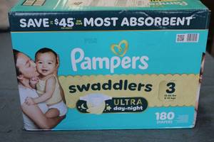 Case of Pampers swaddllers ultra da...