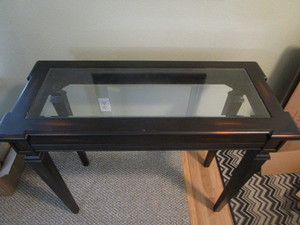 Sofa table with glass top � Brown ...