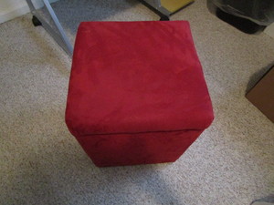 Storage Ottoman plush suede seat (B...