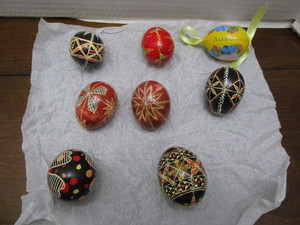 Ukrainian Easter eggs (1) wooden, (...