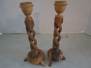 Wooden handmade candlesticks (for t...